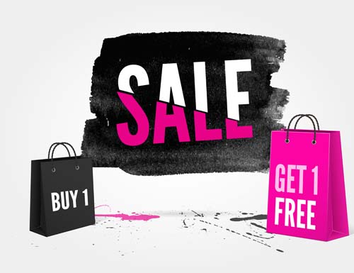 Ink marks with sale elements background vector 01