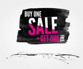 Ink marks with sale elements background vector 06