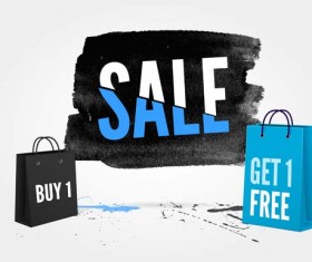 Ink marks with sale elements background vector 09