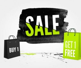 Ink marks with sale elements background vector 10