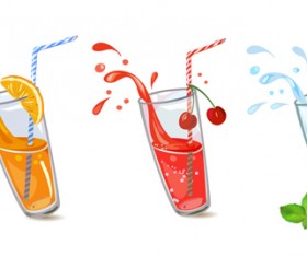 Juice splashes design vector material