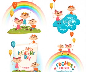 Kids holiday cards vector material 03