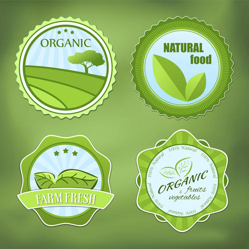 Labels green natural vector material