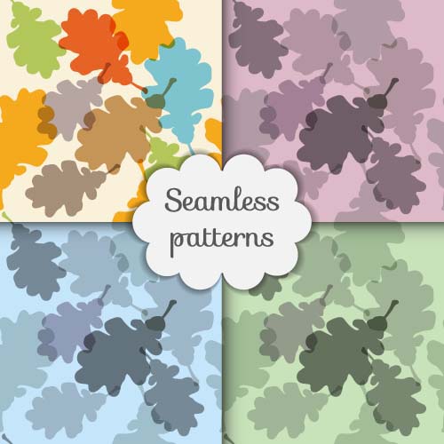 Leaves seamless pattern vector material 05