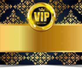 Luxury VIP golden with dark background vector 02