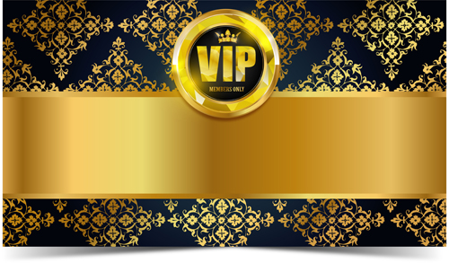 Luxury VIP golden with dark background vector 02