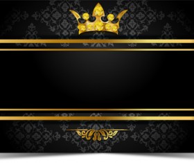 Luxury VIP golden with dark background vector 04