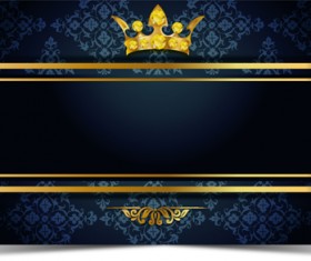 Luxury VIP golden with dark background vector 05