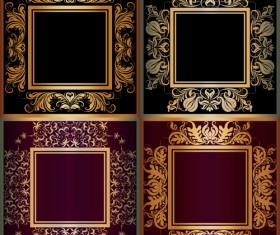 Luxury gold frame with ornaments floral vector