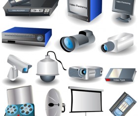 Modern video icons vector material 01