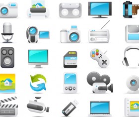 Modern video icons vector material 02