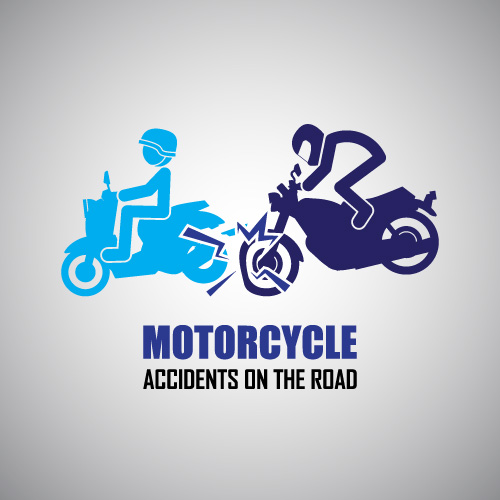 Motorcycle accidents caution logos vector 01