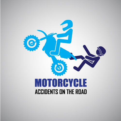 Motorcycle accidents caution logos vector 02