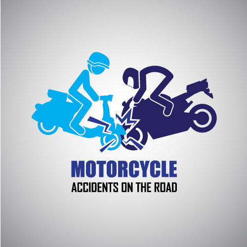 Motorcycle accidents caution logos vector 03