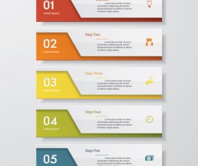 Numbered banners modern template vector 01