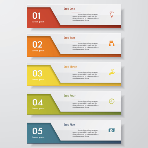 Download Numbered banners modern template vector 01 free download