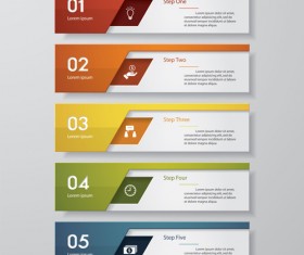 Numbered banners modern template vector 05