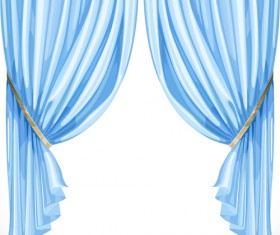 Ornate curtains design vector set 05
