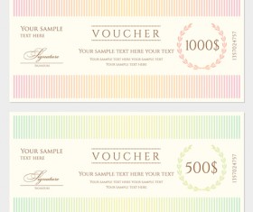 Ornate gift voucher vintage template vector 03