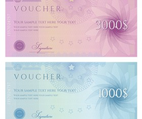 Ornate gift voucher vintage template vector 04