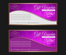 Ornate gift voucher vintage template vector 05