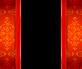 Ornate red with black background vectors 03