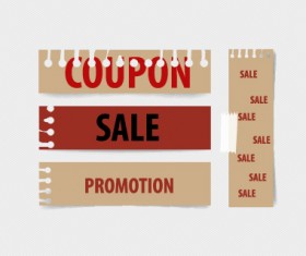 Paper banners sale elements vector 01