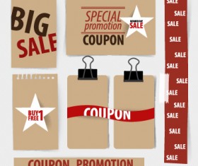 Paper banners sale elements vector 03