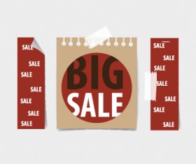 Paper banners sale elements vector 05