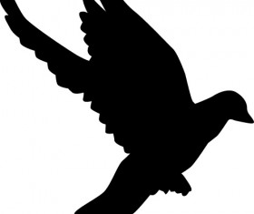 Peace dove silhouette vector illustration 01