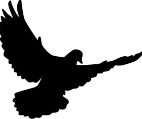Peace dove silhouette vector illustration 03