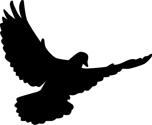 Peace dove silhouette vector illustration 03