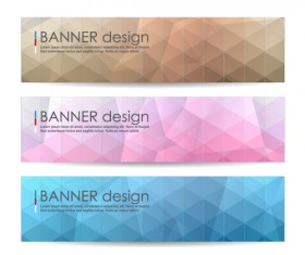 Polygonal modern banner vector set 04
