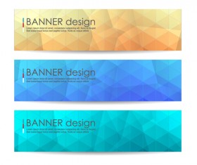 Polygonal modern banner vector set 05