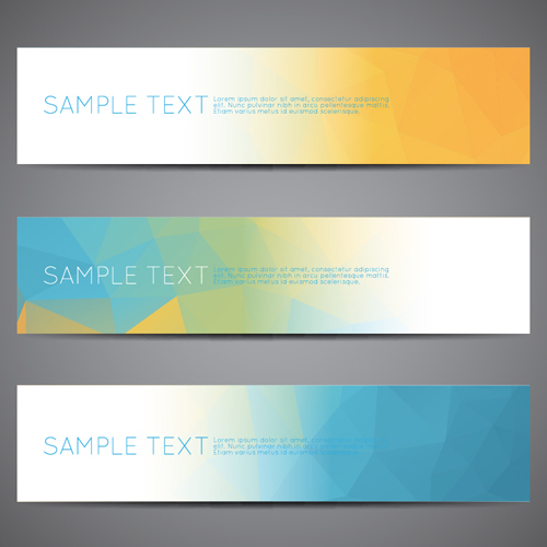 Polygonal modern banner vector set 10