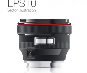 Realistic camera lens vector design set 01