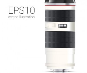 Realistic camera lens vector design set 04