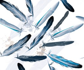 Realistic feathers vector seamless pattern 01