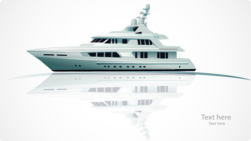 Realistic yacht model design 01 vector