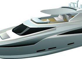 Realistic yacht model design 02 vector