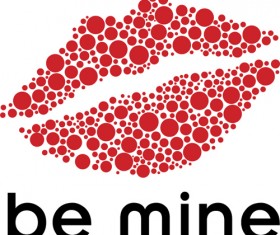 Red bubble lips vector material