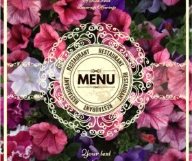 Restaurant menu cover blurs flower vector 05