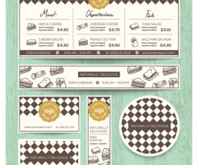 Restaurant menu template vintage vector 01