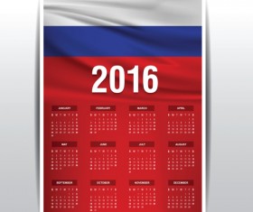 Russian 2016 grid calendar vector material 05
