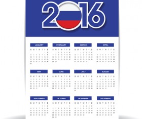 Russian 2016 grid calendar vector material 06