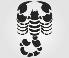 Scorpion silhouette vector set material 01