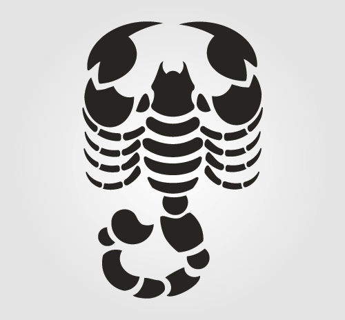Scorpion silhouette vector set material 01