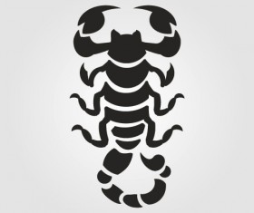 Scorpion silhouette vector set material 02