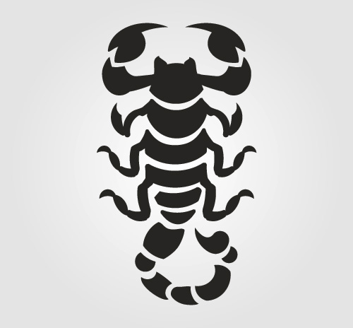 Scorpion silhouette vector set material 02