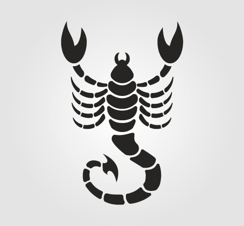 Scorpion silhouette vector set material 03